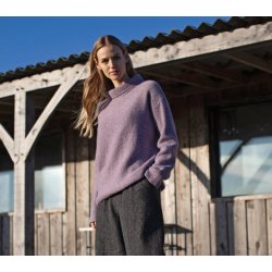 Fisherman Boxy Mock Neck damesweater