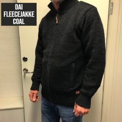 Fuza Dai strik-og-fleece herrejakke - Coal