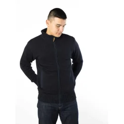 Fuza Dai strik-og-fleece herrejakke - Midnight Blue