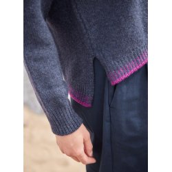 Fisherman damestrik, rund hals med tppesting