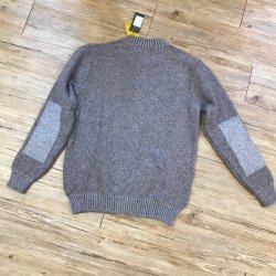 Fisherman Baseball Collar Zip herrecardigan i Geelong lambswool