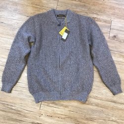Fisherman Baseball Collar Zip herrecardigan i Geelong lambswool
