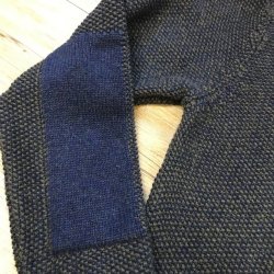 Fisherman Baseball Collar Zip herrecardigan i Geelong lambswool