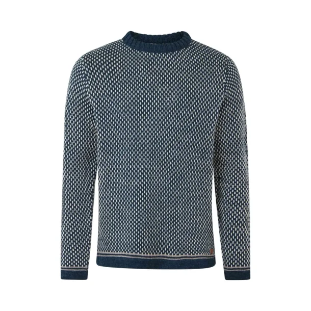 Fuza Nordic Stripe herresweater med rund hals