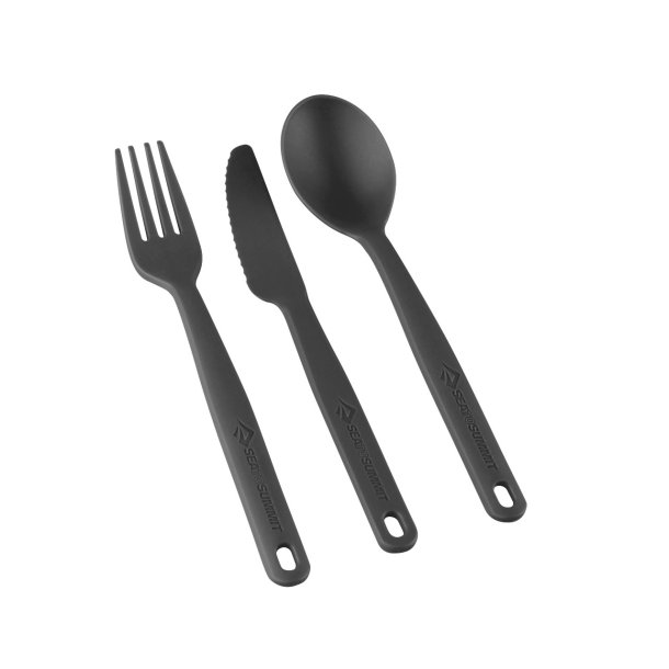 Sea to Summit Camp Spisebestik - 3pc Charcoal