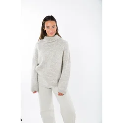 Fuza Yrsa hndstrikket rullekravesweater
