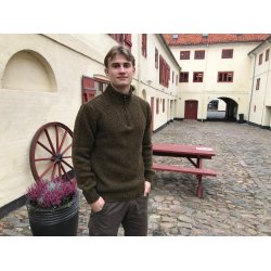 Fisherman Zip Neck Jumper, herre