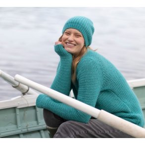 Fisherman Eyelet Stitch Boat damesweater