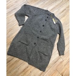 Fisherman Donegal Fleck Lang damecardigan med knapper