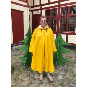  Gul regnponcho med htte