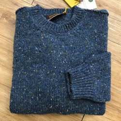 Fisherman Crewneck herresweater med rib