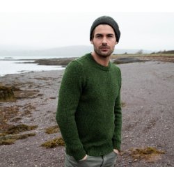 Fisherman Crewneck herresweater med rib