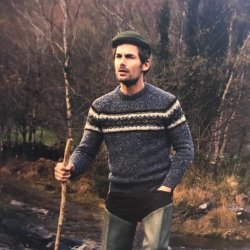 Fisherman Crewneck herresweater med Fairisle mnster