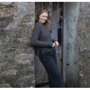 Fisherman damesweater Honeycomb stitch med slidser